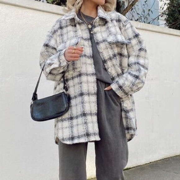 H&M Oversized Shacket Flannel Long Sleeve - Picture 7 of 7